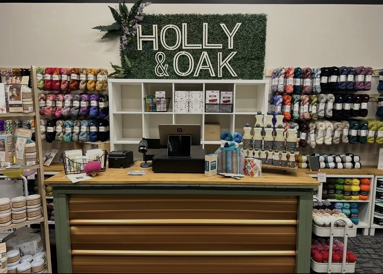 Front desk at Holly & Oak Yarn Co.